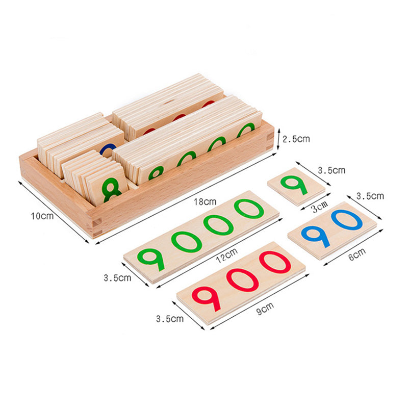 Montessori Wooden Place Value Cards – Build Numbers 1–9,999